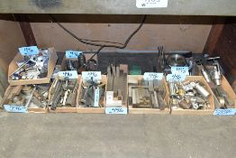 Lot-Various Setup Tooling in (10) Boxes on Floor Under (1) Bench