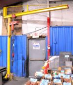 No Name 360-Degree Floor Standing Jib Crane with CM 1/2-Ton Capacity Electric Hoist, 3-PH