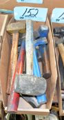 Lot-Claw Hammers, Sledge Hammers, and Rubber Mallet in (1) Box