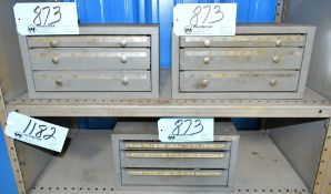 Lot-(3) Huot 3-Drawer Tap Index Cabinets with Taps Contents