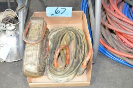 Lot-(2) Industrial Strap Slings with Bull Ring Ends in (1) Box on Floor Under (1) Table