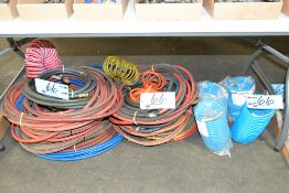 Lot-Standard and Coil Type Air Hoses on Floor Under (1) Table