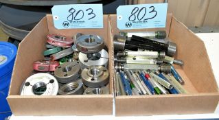 Lot-Ring Thread Gages and GoNogo Thread Gages in (2) Boxes on (1) Shelf