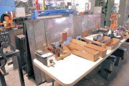 Lot-Various Alloy Sheet Metal Stock with Rack, Screen Mesh and (1) Light Fixture
