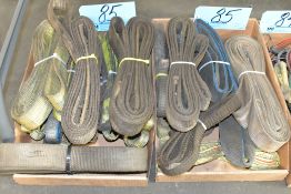 Lot-Cloth Strap Slings in (2) Boxes on Floor Under (1) Table