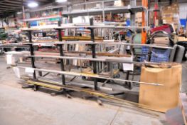 Lot-Various Alloy Hollow and Solid Round Tube Stock with (1) Rack
