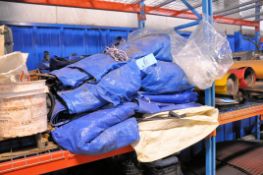 Lot-Various Tarps in (1) Stack on (1) Shelf