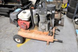 No Name Gas Powered 8-HP Horizontal Tank Mounted Portable Air Compressor