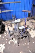 Lot-(2) Steel Work Horses, and Various Stock Feed Stands