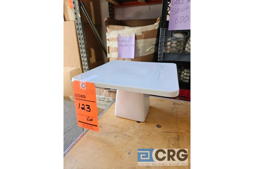 White Square Porcelain Cake Stands - Image 1 of 2