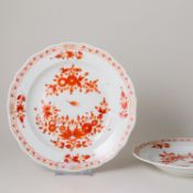 Meissen 2 x Speiseteller Indisch Koralle 2. Wahl nach 1934