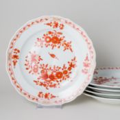 Meissen 5 x Speiseteller Indisch Koralle 2. Wahl nach 1934