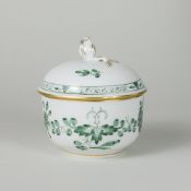Meissen Zuckerdose Indisch Grün Leicht 2. Wahl nach 1934
