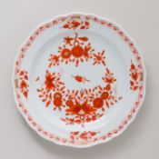 Meissen Vorspeiseteller Indisch Koralle 2. Wahl Pfeifferzeit, 1924-1934 