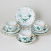 Meissen 3 x Mokkagedeck 3 tlg. Indisch Grün Leicht 2. Wahl nach 1934