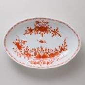 Meissen Platte oval Indisch Koralle 2. Wahl Pfeifferzeit, 1924-1934