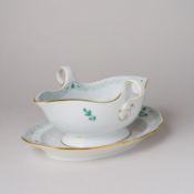 Meissen Sauciere Indisch Grün Leicht 2. Wahl nach 1934