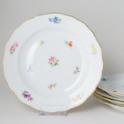 Meissen 5 x Speiseteller Streublümchen 4. Wahl nach 1934