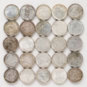 25 x 5 Mark Drittes Reich Hindenburg 347,25 g 900er Silber