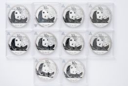 10 x 10 Yuan China Panda 2011 10 x 1 Oz Silber