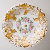 Meissen Prunk Tafelaufsatz Marcolini Rose Wildrose Goldstaffage 30 cm 2. Wahl
