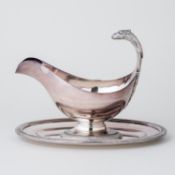 Silber Sauciere mit Monogramm Christoffle Sterling