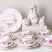 Meissen Kaffeeservice Indisch Purpur Leicht 22 Teile 6 Personen 2. Wahl