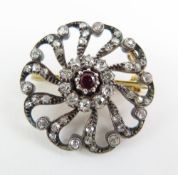 A late 19th or early 20th century ruby and diamond