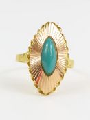 A 20th century design ring, the reconstituted turq