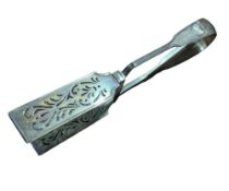A pair of Victorian silver asparagus servers, Fran