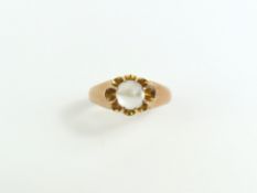 A late 19th or early 20th century 9ct gold moonsto