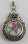 A continental white metal scent bottle, with a pai