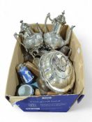 A quantity of Edwardian and other silver plate inc