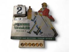 A Johnnie Walker colour printed metal perpetual ca