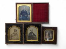 A Daguerrotype of three young children, in frame,