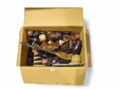A pair of African carved and painted wood figures,