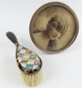 A round, plain silver photograph frame, Birmingham