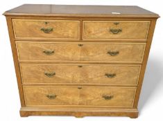 A late Victorian satinwood chest of two short and