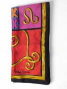A large colour printed headscarf with design for P