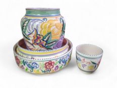 Four pieces of Poole pottery, to include a large b