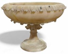 A 19th Century marble pedestal fruit bowl with fol