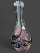 A tall, heavy Svaja glass vase, 62cms high
