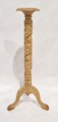 20th century pine jardiniere stand, relief decorated with fruiting vines, 112cm wide