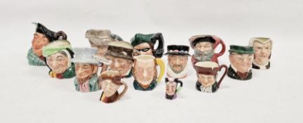 Quantity of miniature toby jugs and character jugs to include Royal Doulton 