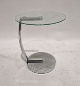 Modern glass and metal base occasional table, circular, 54cm high x 44.5cm diameter