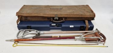 A 19th century wooden and canvas gun case by Watson Bros, Old Bond Street, London, a modern