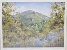 Viven Bromley (20th century school) Limited edition print 'Summer Hill - The Beacon Malver' 19/