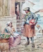 Arthur David McCormick (1860-1943)  Watercolour drawing  Continental quayside scene with sailor