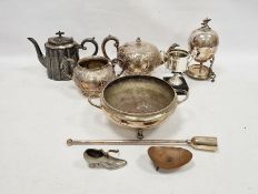 Assortment of silver-plated wares to include large early 20th century silver-plated egg coddler by