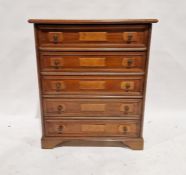 20th century chest of five long graduated drawers on bracket feet, 92cm high x 76cm wide x 36cm deep
